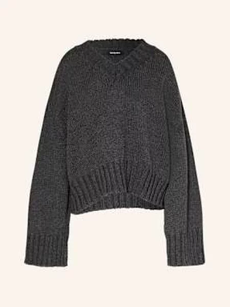 Black Palms Sweter Vee grau czarny