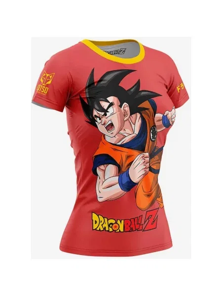 Koszulka damska Otso Dragon Ball krótki rękaw czerwono-pomarańczowa XS czerwona