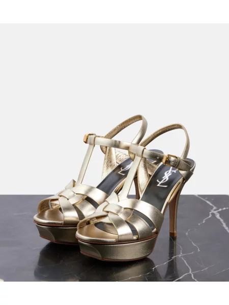 Sandale Saint Laurent din piele cu platformă