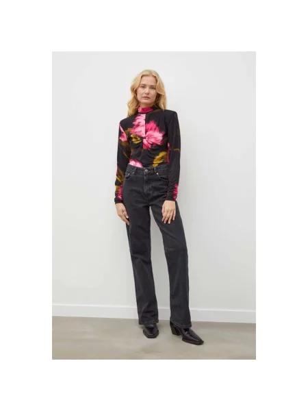 Gestuz jeansy Lucie high waist szare