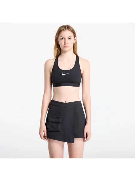 Tréninková podprsenka Nike Swoosh Medium Support černá/bílá černá