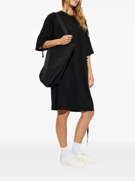 Rochie midi Y-3 cu dungi cu cordon negru