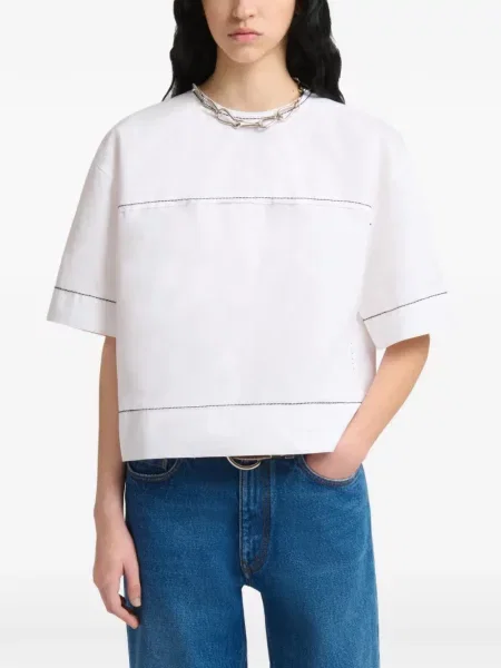 Tricou Marni din poplin alb