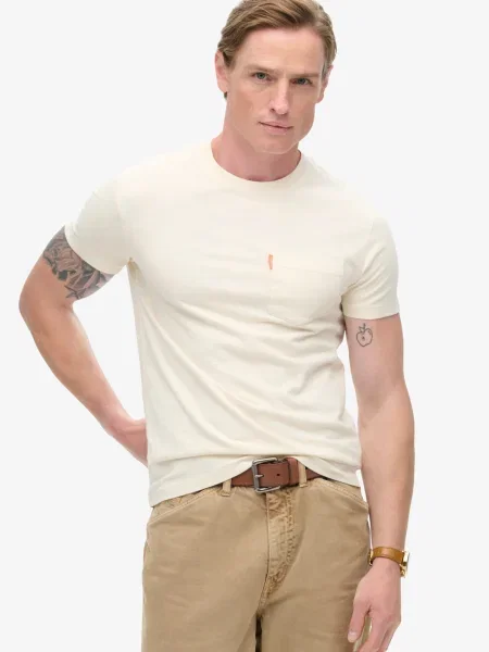 Superdry Póló Essential világos bézs