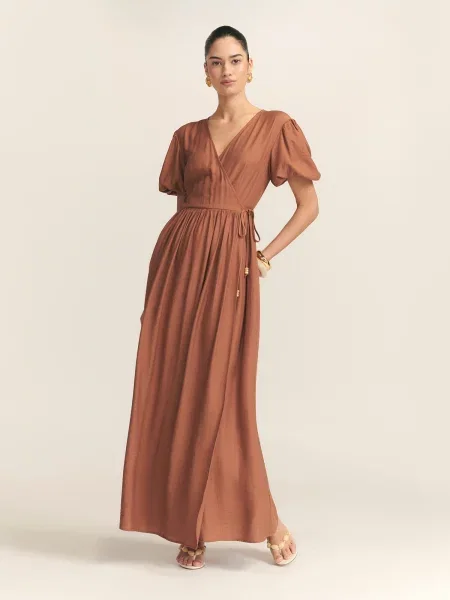 St MRLO Rochie Remi ruginiu maro
