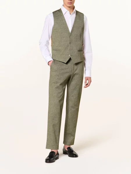 Paul Obleková Vesta Slim Fit Z Žerzeje olive khaki