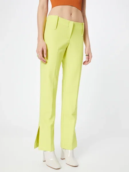 River Island Ráncos nadrág citromzöld