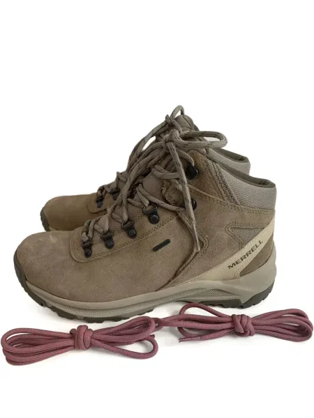 Sneakerși Merrell cu șireturi din piele de căprioară maro
