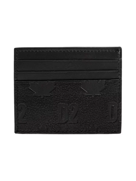 Portfel Dsquared2 skórzany z logo czarny