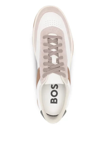 Sneakerși Boss din piele alb