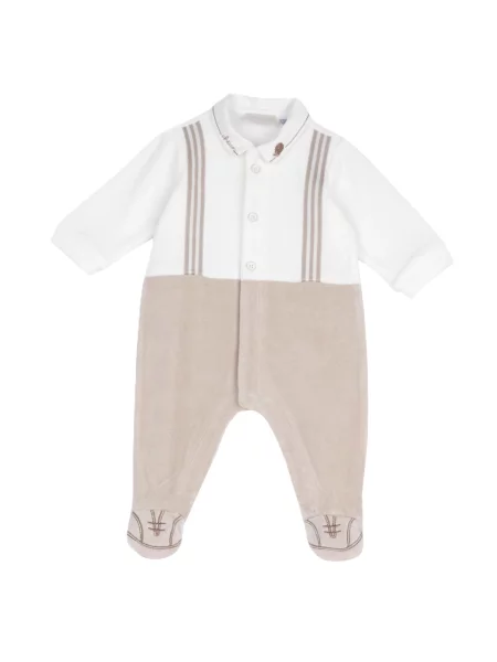 Chicco Salopetă/Body bej închis alb