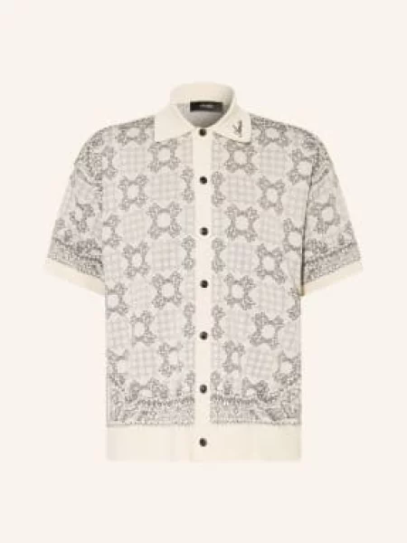 Amiri Pletená Košile Comfort Fit krémová / tmavě šedá