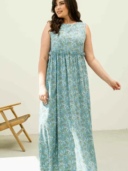 Лляна Сукня максі RiMari блакитний