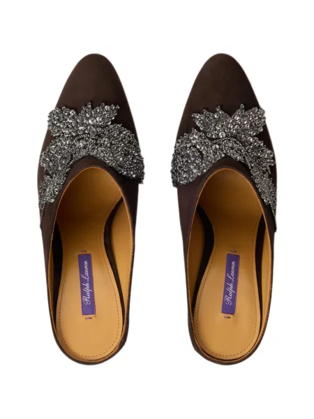 Papuci tip mules Ralph Lauren Collection maro