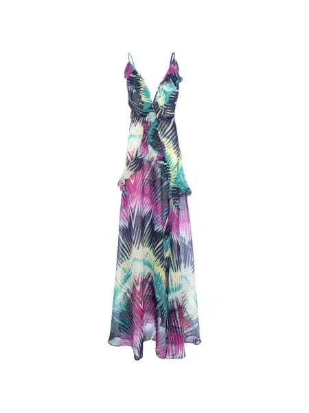 Rochie maxi Cuanna cu imagine violet