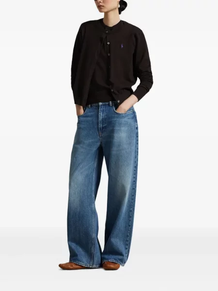 Slip de baie Polo Ralph Lauren alergare cu cordon cu imagine alb