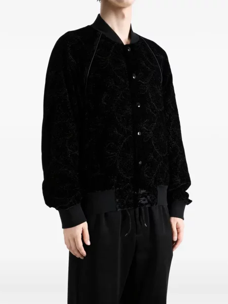 Geacă bomber Ann Demeulemeester cu model floral negru