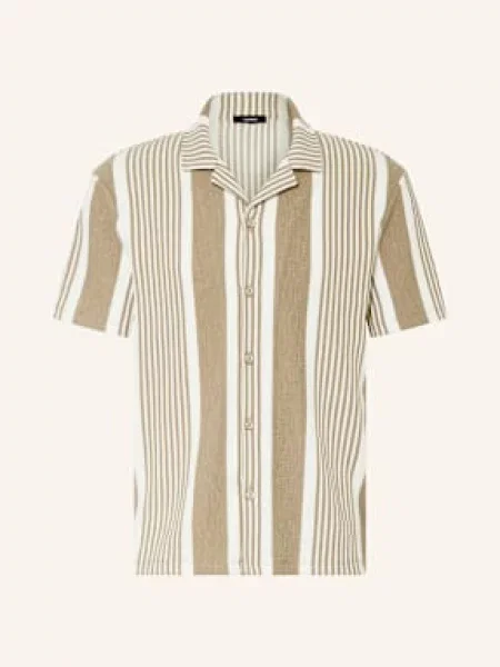 Reiss Košile S Krátkým Rukávem Regular Fit bílá/ hnědá bílá