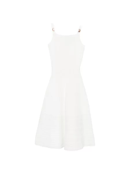Rochie midi Maje tricotate cu bretele alb