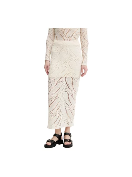 Desigual spódnica WOOLF maxi ołówkowa beżowy