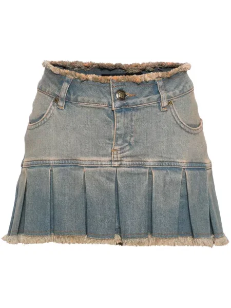 Fustă din denim Misbhv plisată albastru
