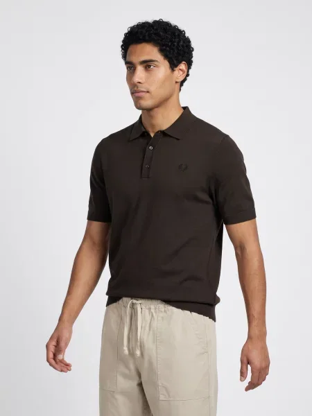 Cămașă Fred Perry tricotate maro