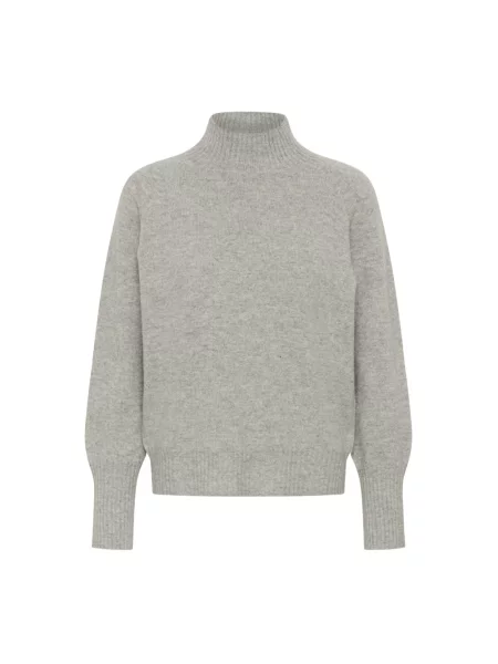 Sweter z golfem My Essential Wardrobe do golfa szary