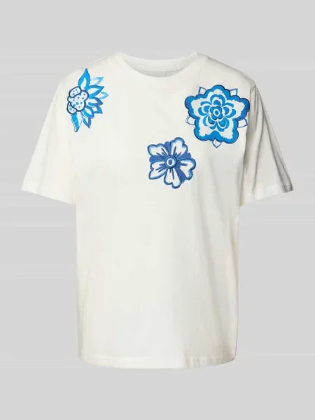 T-shirt z nadrukami z motywem model ‘MAJOU’ Ichi biała