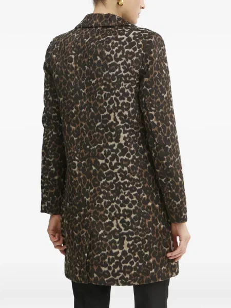 Palton Morgan cu imagine cu model leopard negru
