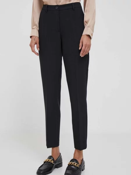Sisley pantaloni femei drept medium waist negru