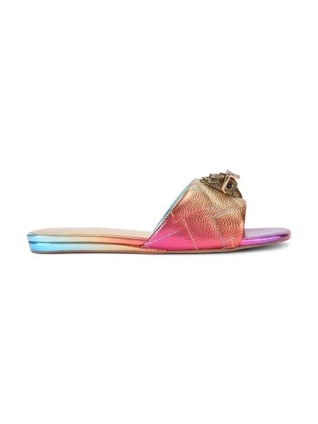 Kurt Geiger London papuci cu plat pentru femei din piele Kensington Flat Sandal portocaliu