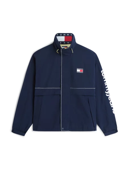 Tommy Jeans Prechodná bunda HERITAGE SAILING tmavomodrá biela