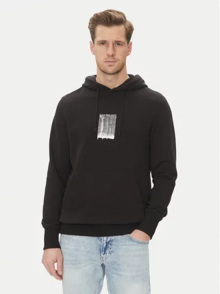 Calvin Klein Jeans Majica dugih rukava Brush Stroke crna