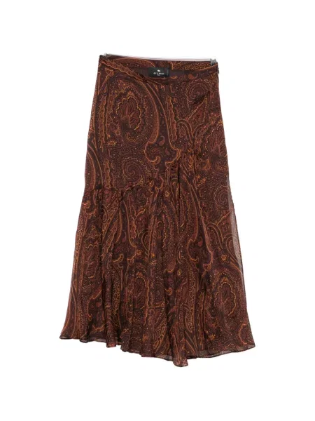 Fustă midi Etro cu imagine cu model paisley maro