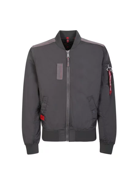 Kurtka bomber Alpha Industries z kołnierzem niebieski