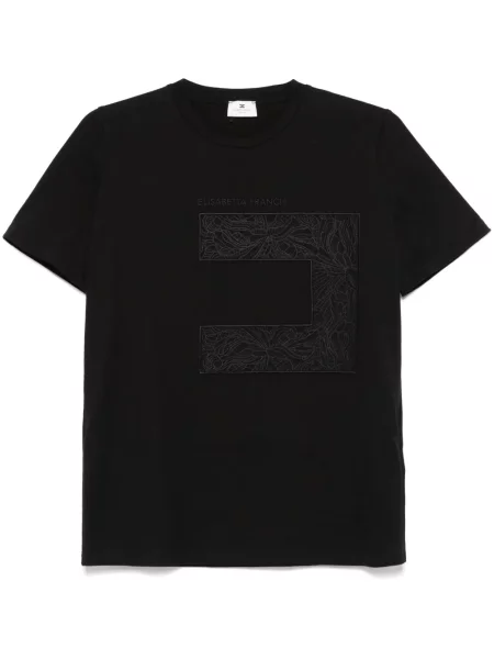 Тениска Elisabetta Franchi от джърси черно