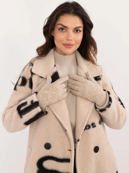 Rękawiczki Wool Fashion Italia beżowe