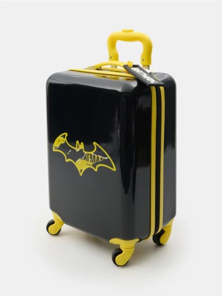 Sinsay Kabinový kufr na otočných kolečkách s adresním štítkem Batman černá