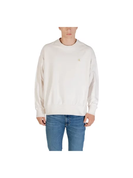 Bluza nierozpinana Calvin Klein Jeans frotte beżowa