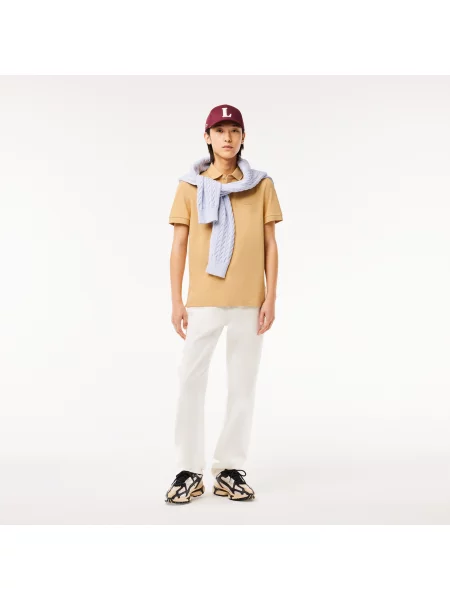 Lacoste Koszulka Polo Smart Paris Z Elastycznej Bawełny beżowa
