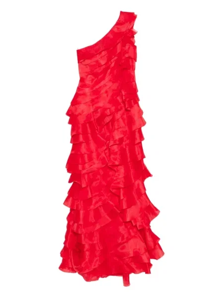 Sukienka Saiid Kobeisy z organzy garniturowa czerwona