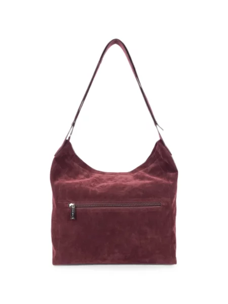 Geantă shopper Lancaster din piele de căprioară roșu