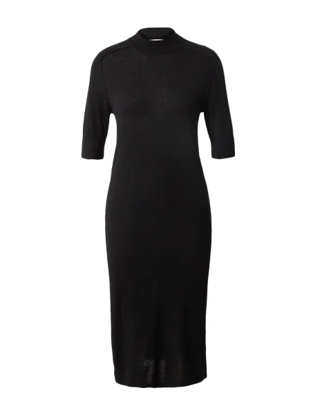 Calvin Klein de lână rochie extra fine sleeve negru