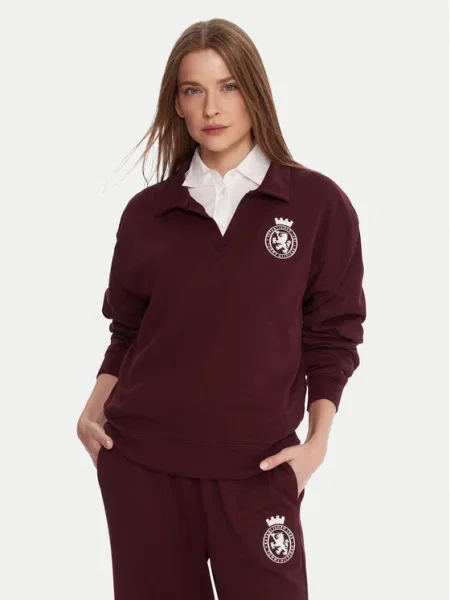 Суитчър Tommy Hilfiger с апликация винено червено