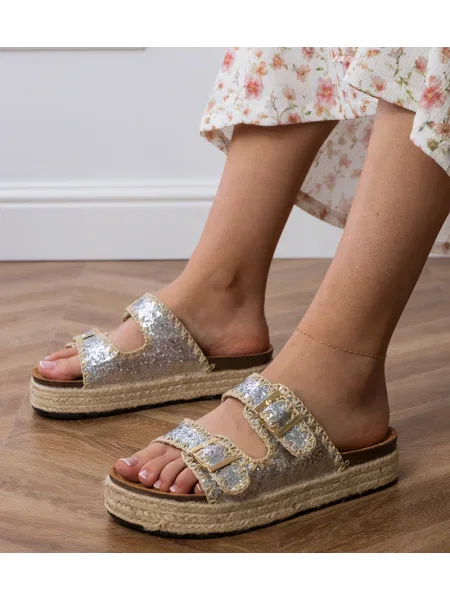 Espadrile Gemre argintiu