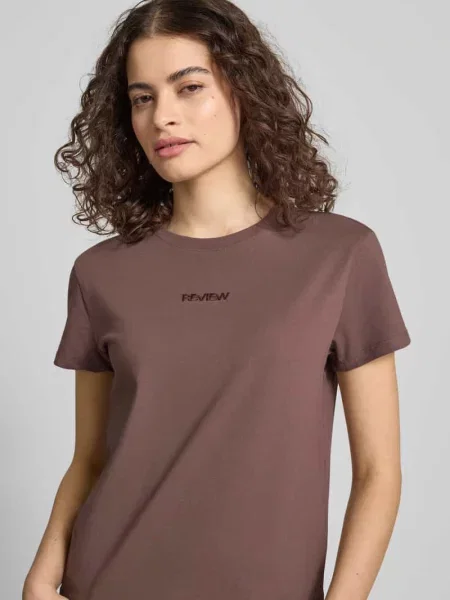 T-shirt z okrągłym dekoltem i wyhaftowanym logo Review