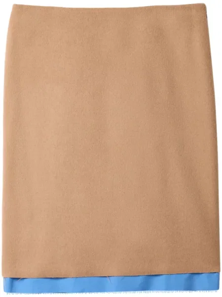 Fustă midi Miu Miu până la genunchi maro