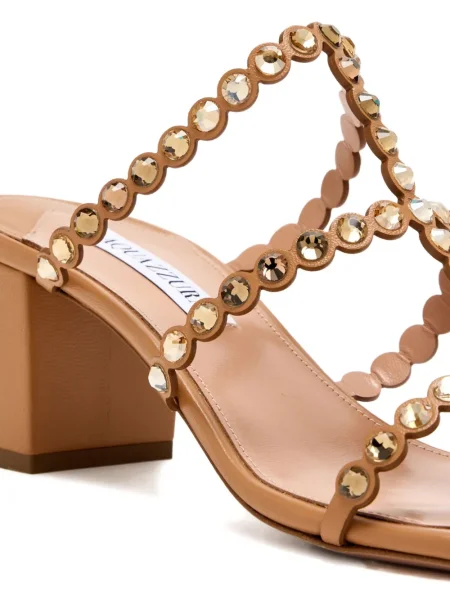 Сандали Aquazzura с кристали кафяво