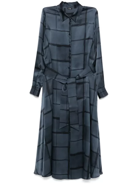Rochie maxi Kiton de mătase albastru