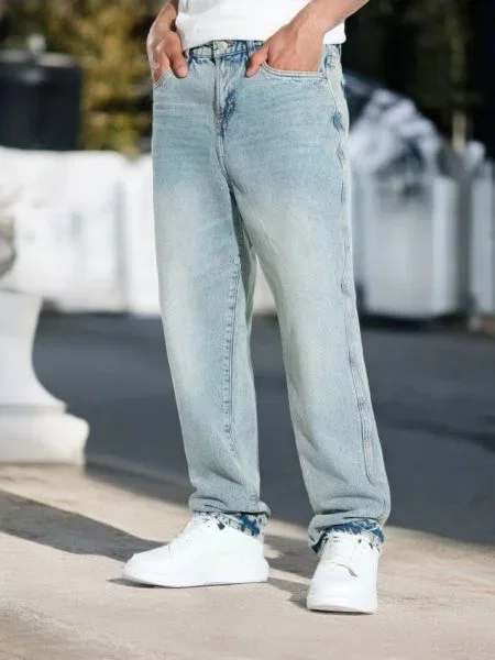 Джинси loose синій